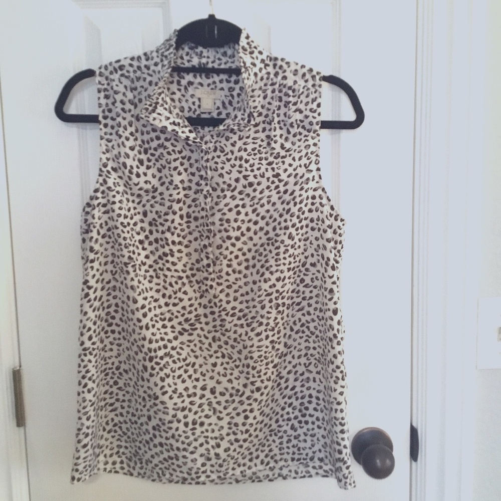 J.Crew Leopard Print Sleeveless Blouse